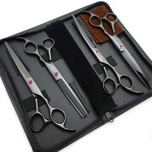 Profissional 7 "Pet Grooming <span class=keywords><strong>Scissors</strong></span> 4-Piece Set-Aço Inoxidável Curvo/Straight/Thinning Tesouras para Dog Cat Aparar o cabelo - Product Image 4