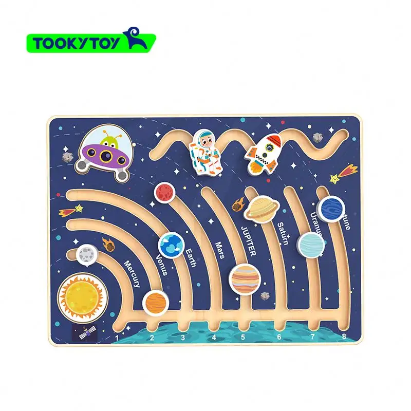 Montessori children's solar system nine planets cognitive walking puzzle early education science exploration puzzle toys