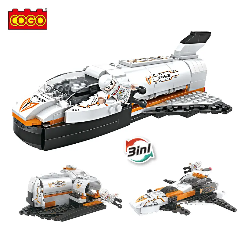 COGO-Construcción de nave espacial para niños, 3 en 1, bricolaje, 168 piezas, educativo, bloques de construcción, Juguetes