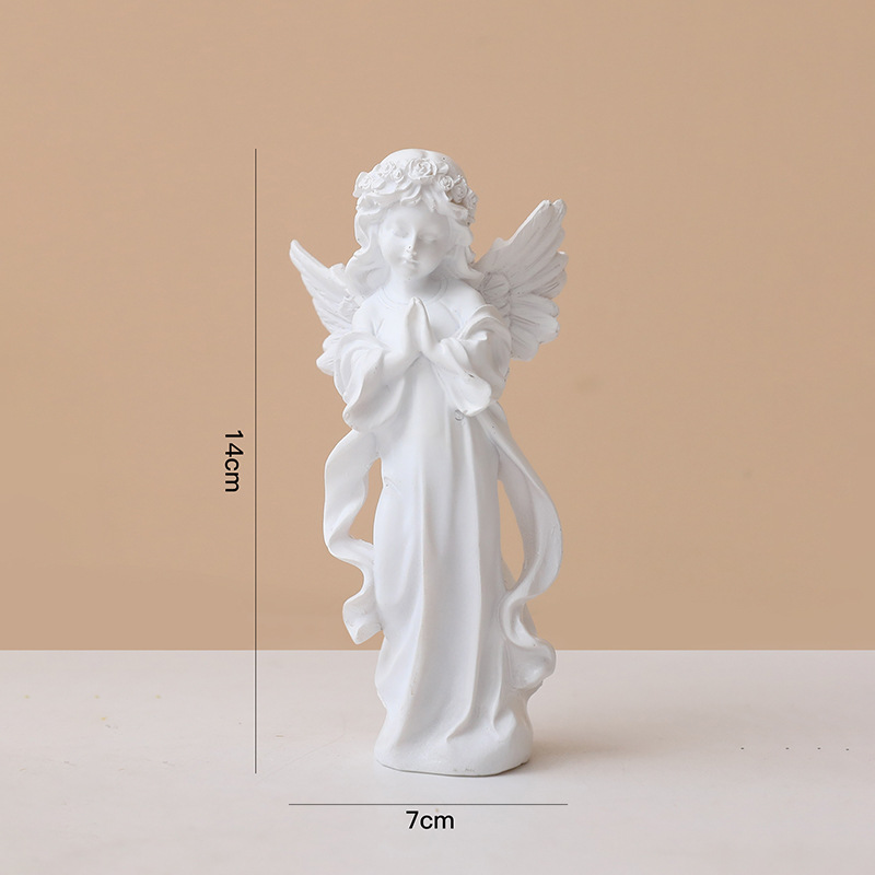 Prayer angel ornament-white-small