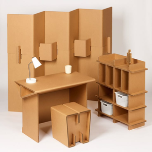 Nhà Máy Bán Buôn Có Thể Gập Lại Tông Đồ Nội Thất Thiết Lập-Thân Thiện Với Môi Bàn Ghế Tủ Có Thể Tái Chế Cho Nhà Văn Phòng & Không Gian Nhỏ - Product Image 1