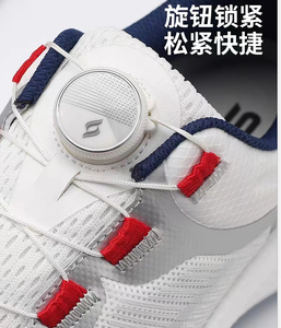 เชือกรองเท้าแบบยืดหยุ่นไม่ต้องผูก พร้อมหัวล็อคแบบหมุน สำหรับรองเท้าผ้าใบ - สีดำและสีขาว - Product Image 2