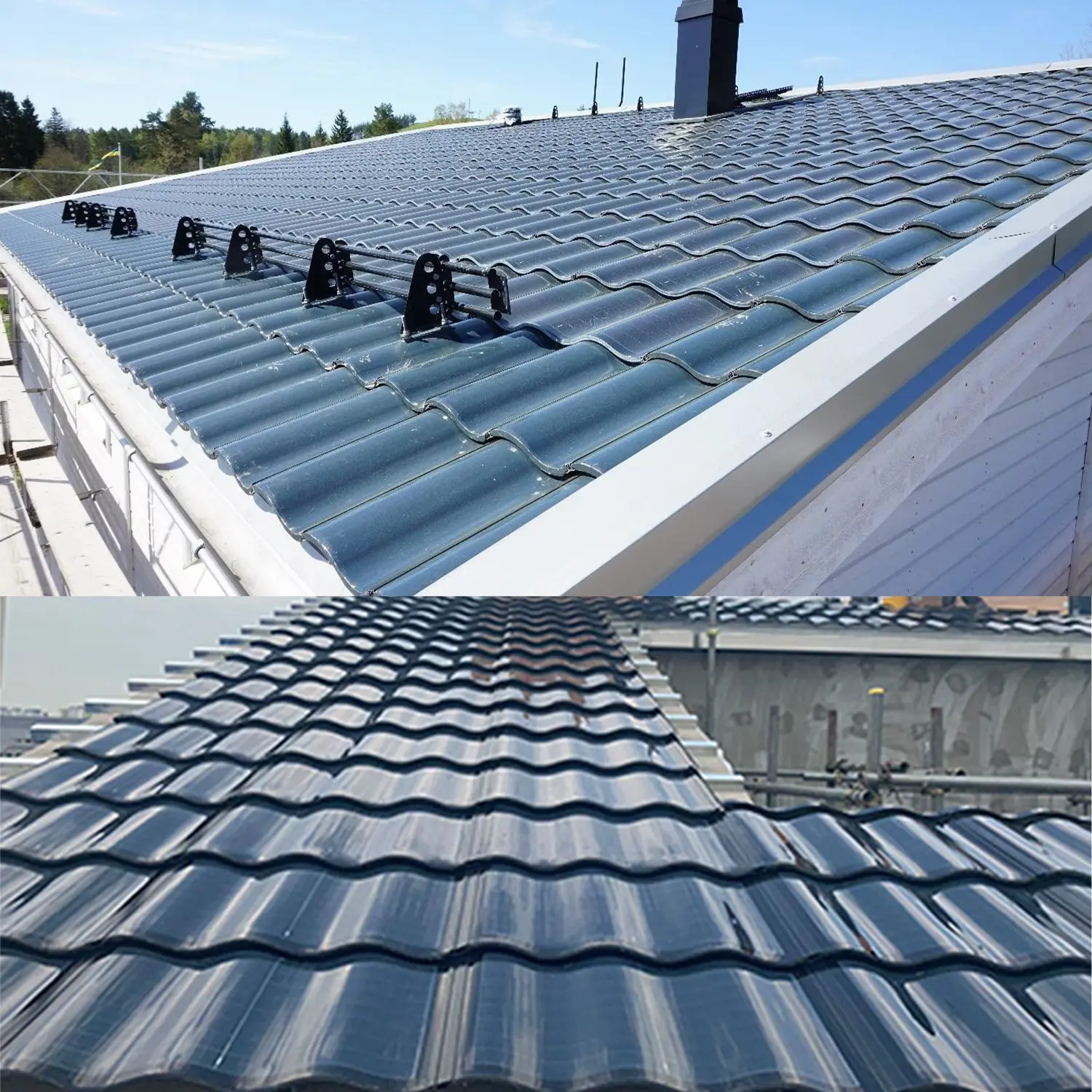 Panneau solaire photovoltaïque Feuille de toiture Bardeaux Tuiles solaires
