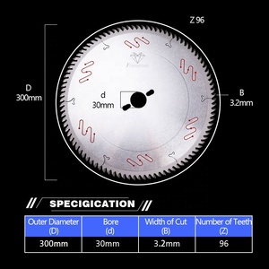 300 96t Mdf sunta kesme hassas masa testere için Tct dairesel karbür testere bıçağı leileitz - Product Image 6