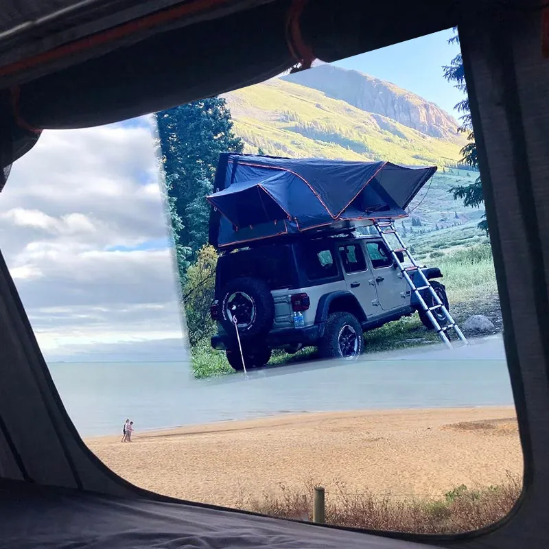 Venta caliente de alta calidad Camping Aluminio 2 personas Remolque portátil Camper Pop Up Car Roof Top Tent Hard Shell Roof Tent