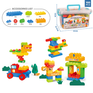 Erken eğitim bulmaca büyük parçacık plastik yapı taşı DIY montaj yapı taşı oyuncak depolama çocuklar için set - Product Image 3