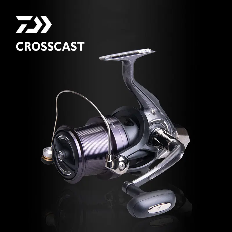 DAIWA-carrete de pesca giratorio CROSSCAST 5000/5500/6000, Original, 3 + 1BB, 4,9: 1, de fundición larga, para carpa de agua salada