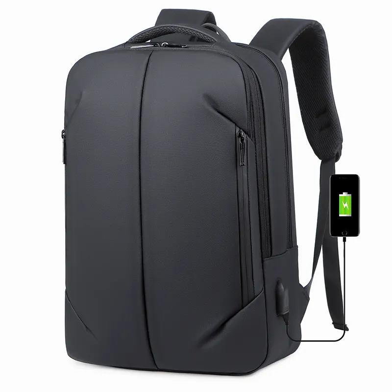 Custom Oem Waterdichte Lederen 15.6 Inch Dagelijkse Zakelijke Usb Oplaadpoort Tassen Heren Computer Reizen Laptop Schooltas Rugzakken