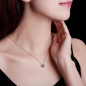 Tự Nhiên Hoàng Gia Màu Xanh 0.5 Carat Sapphire Mặt Dây Chuyền 18K Vàng Dát Kim Cương Đá Quý Vòng Cổ-Hợp Thời Trang Cưới Engagement Quà Tặng - Product Image 3