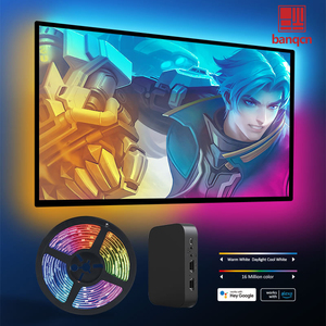 Banqcn Lighting 24-65 Inch RGB Magic <strong>Color</strong> LED TV Backlight Strip 4K Sync Box App Controlled Light <strong>Strings</strong> - Product Image 4
