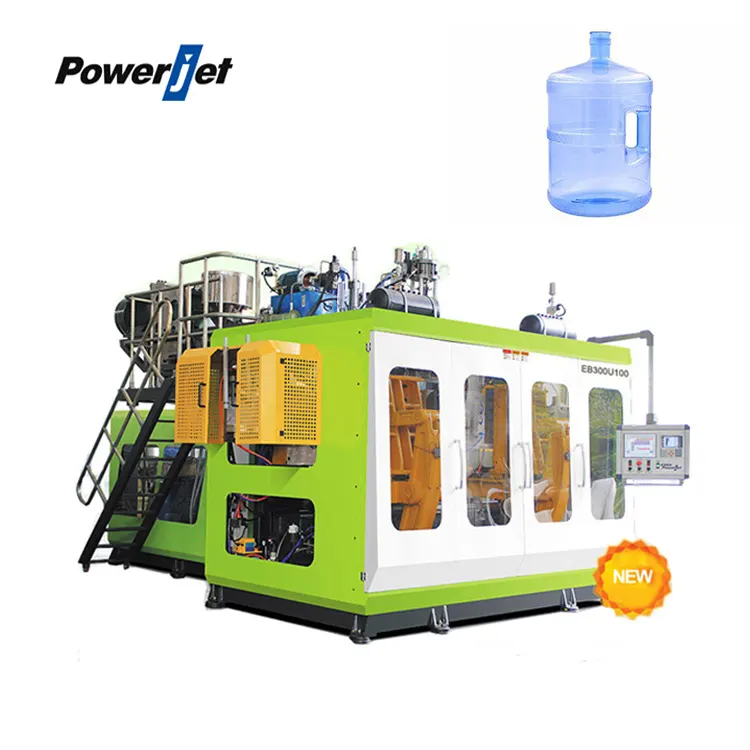 Powerjet เครื่องเป่าอัดขึ้นรูปอัตโนมัติ19ลิตร,เครื่องฉีดพลาสติก HDPE/PP/PC ขนาด5แกลลอนระบบไฮดรอลิกไฟฟ้า