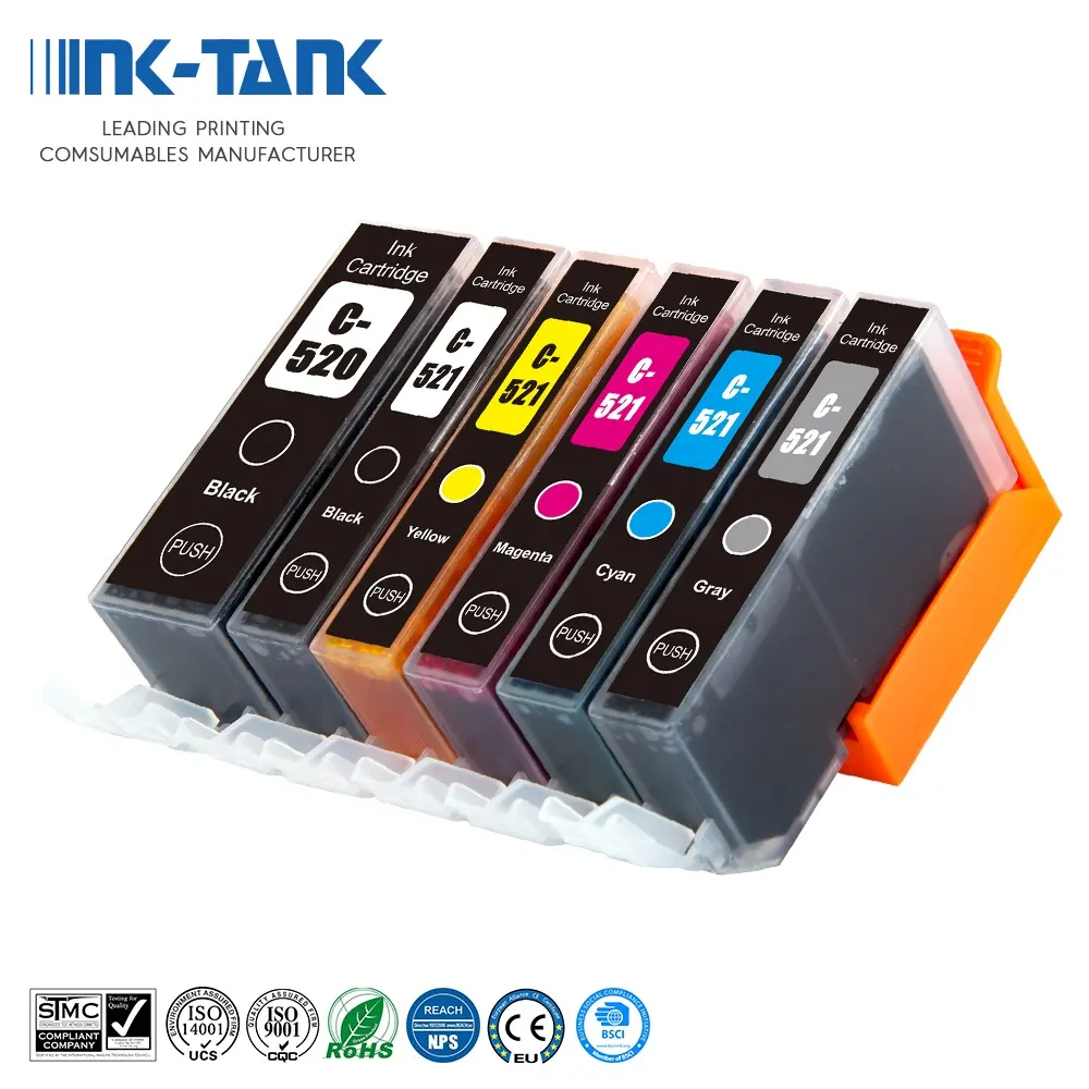 INK-TANK PGI-520 CLI-521 PGI520 CLI521 520 521 Премиум цвет совместимый чернильный картридж для принтера Canon принтерам PIXMA IP3600 MP540 MP560 принтер