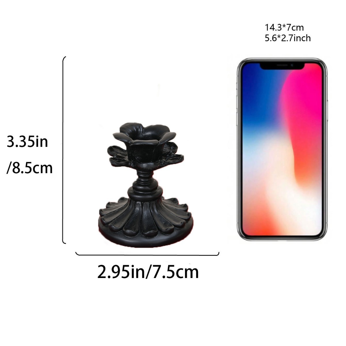 2C5aXH black round mouth low candle holder