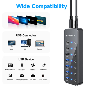 <strong>Usb</strong> <strong>3</strong>.1 Gen <strong>2</strong> High <strong>Speed</strong> 4/7 Port <strong>Usb</strong> <strong>3</strong>.0 Hub Splitter With Data Cable Dual <strong>Usb</strong> C Connector 7 in 1 Hub Type C Extension - Product Image 6