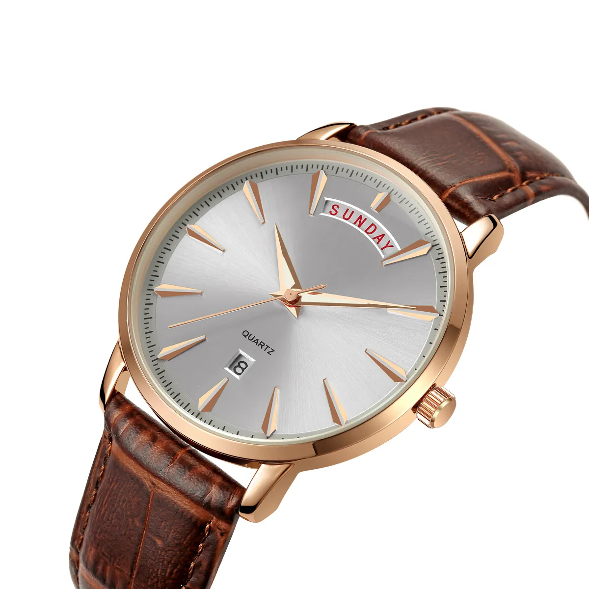 Casual Luminous Calendar 5atm Water Resistant Wristwatch Elegant Leather Watch Luxury quartz SR626SW Price of Watch