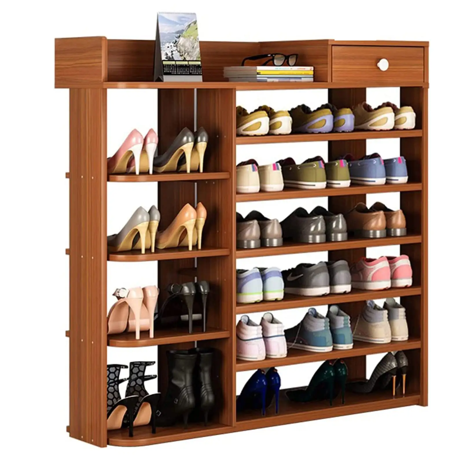 Meubles de salon étagère à chaussures à 7 niveaux rangement unique étagères à chaussures armoire à chaussures armoire à chaussures en bois pas cher vente en gros maison