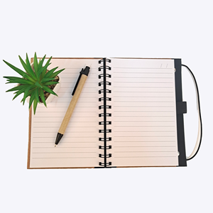 Langes, hochwertiges, multifunktion ales, individuelles Spiral-Notebook mit Solarenergie rechner und Stiftset - Product Image 2