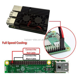HAISEN <strong>Raspberry</strong> <strong>Pi</strong> 4 Aluminum <strong>Case</strong> with Dual Cooling Fan Metal Shell Black Enclosure for RPI 4 <strong>Model</strong> B - Product Image 5