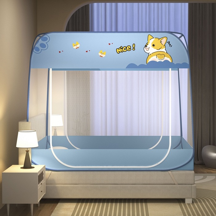 Ness dog blue cloth triangle double door
