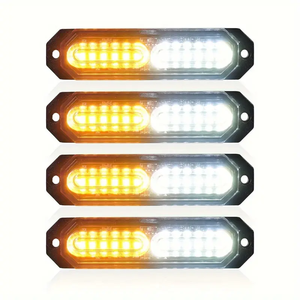 4pcs 12LED表面贴装闪光频闪灯迷你格栅灯头应急频闪灯 - Product Image 1