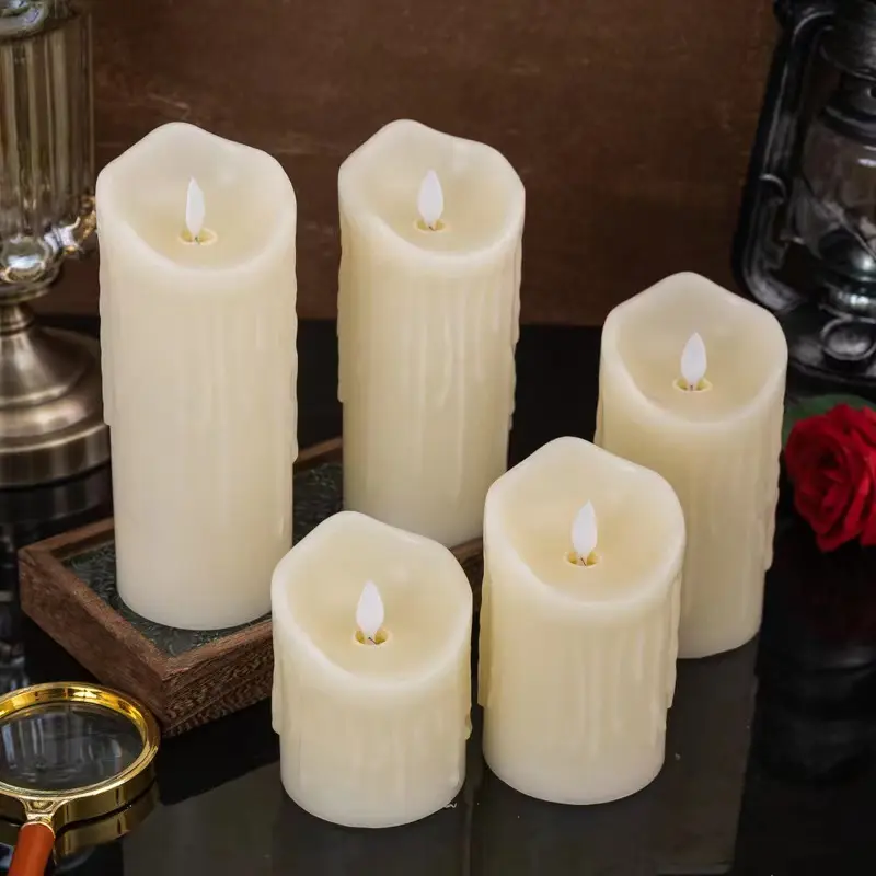 Hot Selling LED Pillar Candle Paraffin Wax Led Candles with Remote Control for Decoration