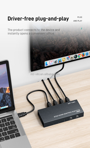 Conmutador de matriz HDMI 2x2 4K 30Hz, divisor de conmutador HDMI 4K 2 en 2 conmutador de matriz de salida