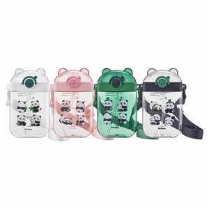 2024 yeni stil plastik çocuklar içme suyu şişesi Bpa ücretsiz yeni Panda kare plastik su bardağı çocuklar için - Product Image 5