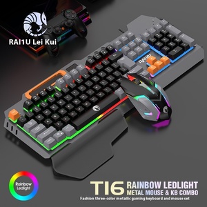 Fashionable Three Tone Metal Game Wired <strong>Keyboard</strong> <strong>and</strong> <strong>Mouse</strong> Mixed <strong>Color</strong> Backlight Set for Desktop <strong>Computers</strong> Laptops <strong>and</strong> Offices - Product Image 3