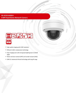 Hik 4MP PoE IP摄像机H.265 + DS-2CD1143G0-I网络圆顶IP CCTV摄像机30米IR清晰夜间版本P2P远程访问 - Product Image 4