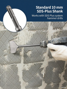 SDS cộng với 3 "x 10" gạch loại bỏ đục bit, <span class=keywords><strong>cranked</strong></span> Đầu phẳng xẻng rộng mở rộng công cụ cho búa quay, thinset vữa sàn - Product Image 5
