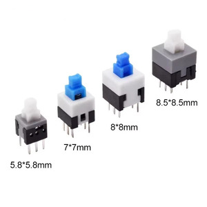 10pcs <strong>PCB</strong> Tact Tactile Micro Mini Latching <strong>Push</strong> <strong>Button</strong> on Off Self Lock UnLock <strong>Switch</strong> DIP 6 Pin Cap 5.8*5.8/7*7/8*8/8.5*8.5mm - Product Image 2