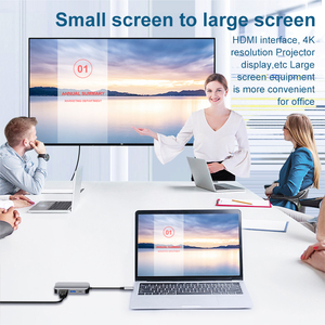 便携式USB C至HDMI VGA适配器4合1 USB 3.0集线器，带4K HDMI HDMI/VGA/USB3.0/60W PD多用途视频转换器 - Product Image 3