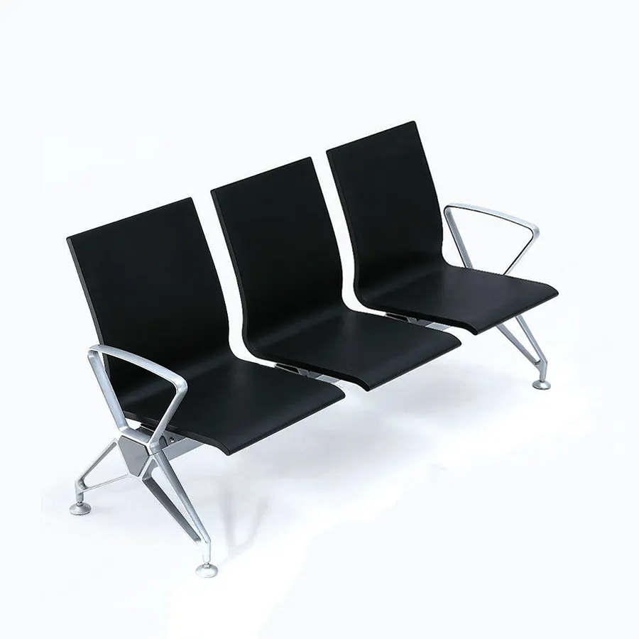 Silla de espera de aeropuerto de alta calidad, silla de Banco de salón de espera de Metal Pu de aluminio de 4 plazas
