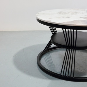 Juegos de mesa de anidación modernos, muebles pequeños para sala de estar, mesa auxiliar de extremo, soporte de noche, mesa de centro, Juego de 2 - Product Image 3