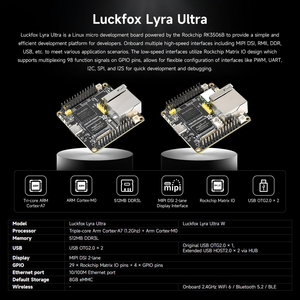 AIsmartlink 8GB EMMC Luckfox Lyra Ultra RK3506B Linux Micro Dev BoardトリプルコアARM Cortex-A7 & ARM Cortex-M0プロセッサ - Product Image 3