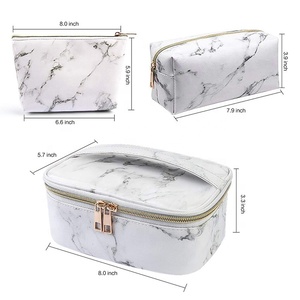 Trousse de maquillage de luxe, 50 pièces, pochette personnalisée, sac de voyage professionnel avec fermeture éclaire, sac de cosmétiques blanc avec Logo imprimé