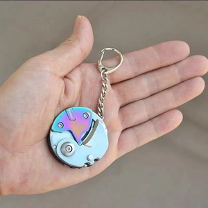Chaveiro de chaveiro multifuncional, ferramenta hexagonal para moedas, ferramenta EDC para uso externo, faca dobrável, cortador de bolso