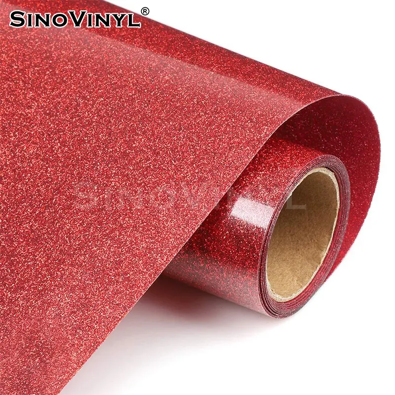 Sinovinyl - Filme de vinil colorido para transferência de calor HTV, material amigável, arco-íris, flash e glitter, corte de ferro para camisetas, material ideal para uso em camisetas