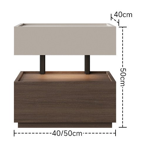 lamp-equipped milk tea-colored walnut wood grain