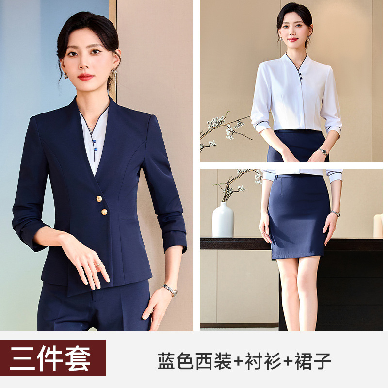 Blue suit shirt dress