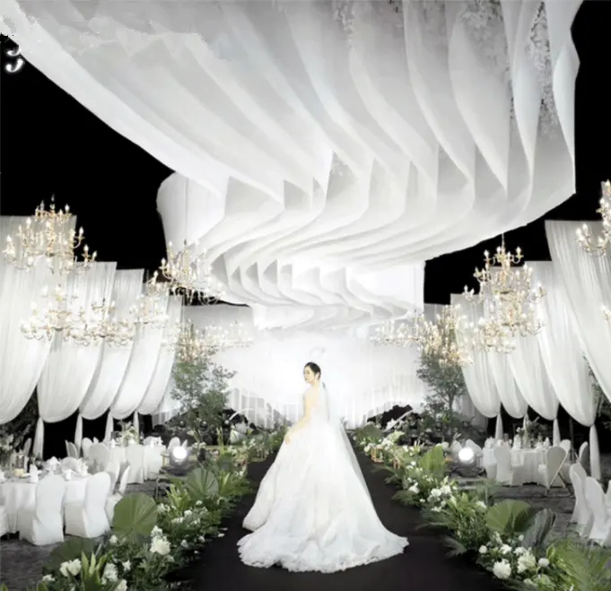 Eleganti tende da soffitto bianche tende per decorazioni eventi forniture per feste