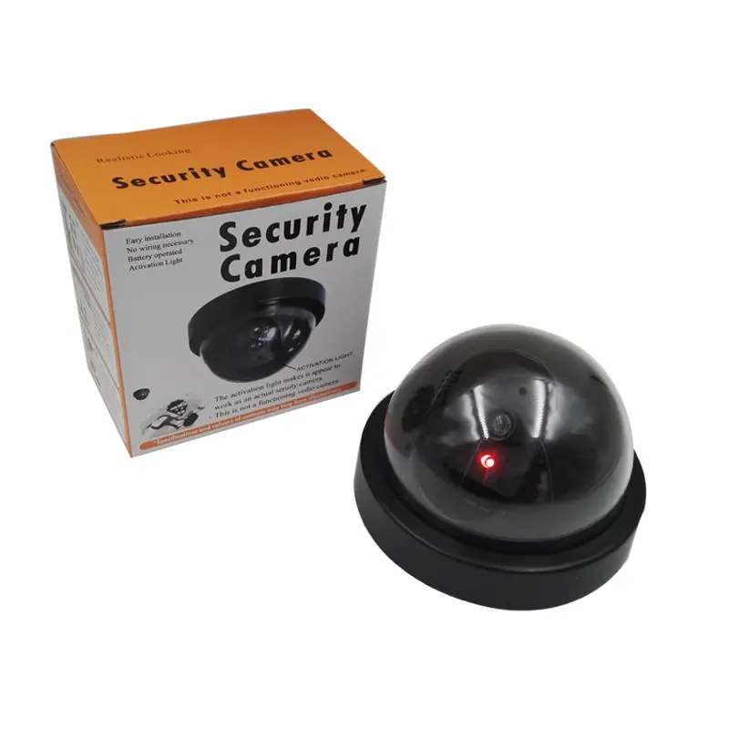 Telecamera Dome di sicurezza CCTV di sorveglianza fittizia con luce LED rossa lampeggiante