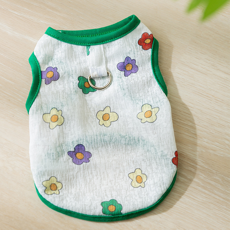 Chaleco de malla verde con estampado completo (con sujeción para correa)