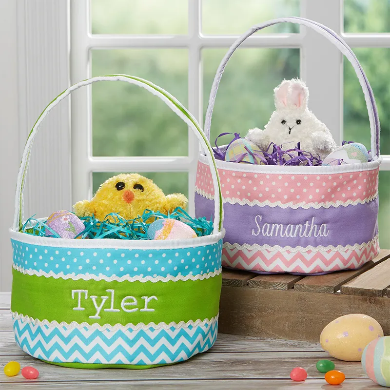 Decoration Sublimation Kids Personalized Bucket Bag Candy Gift Soft Easter Basket