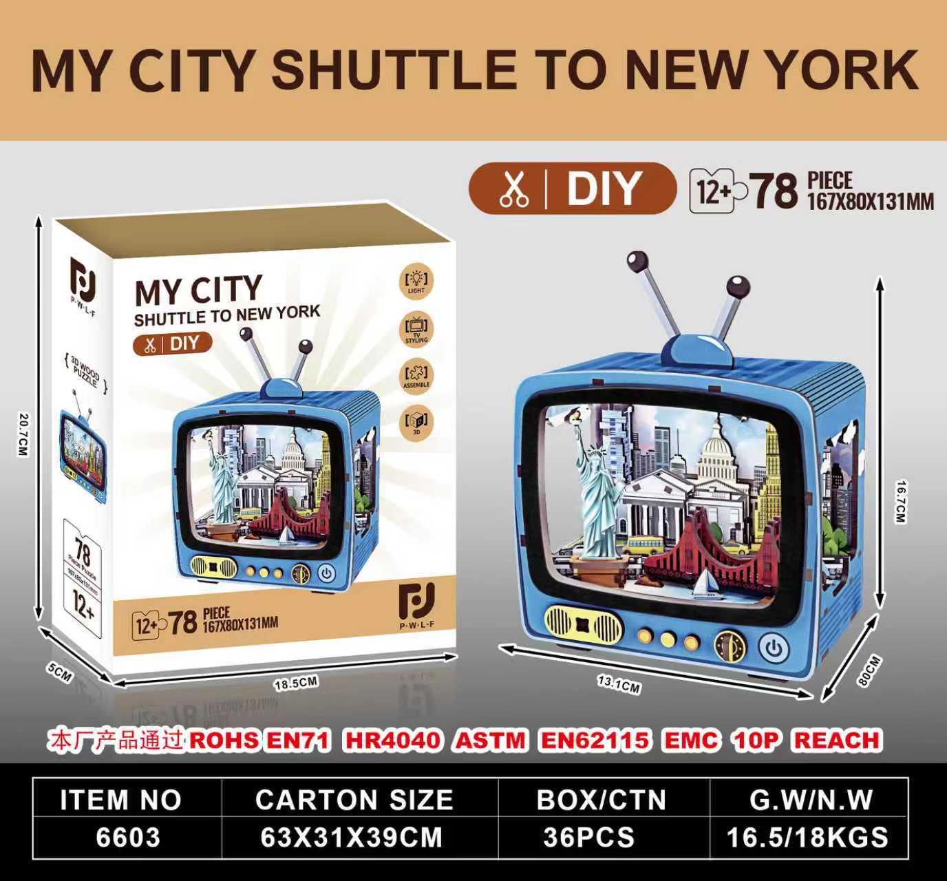 6603 téléviseur assemblé-new york-500g