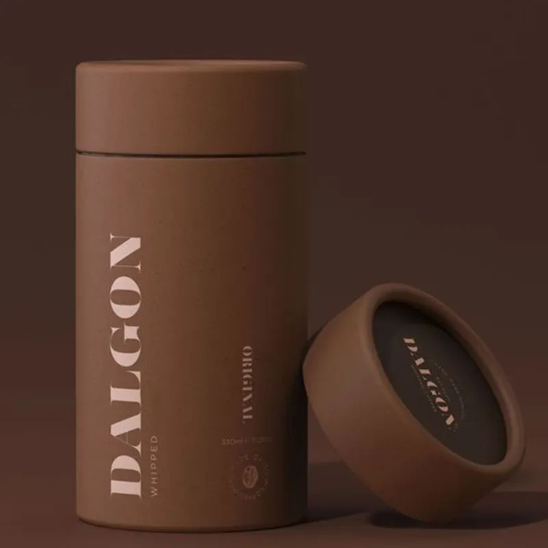 Impressão padrão logotipo personalizado tubo de papel branco perfume embalagem cilindro presente caixa redonda