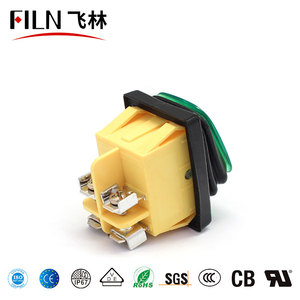 FILN Waterproof IP67 KCD4 DPST 4 Pins on OFF 24 Volt <strong>20</strong> <strong>Amp</strong> Illuminated Rocker <strong>Switch</strong> with Led Light - Product Image 5