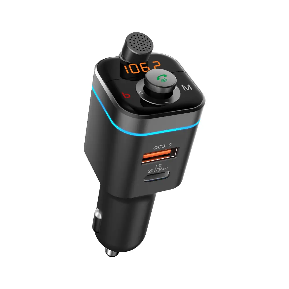 Автомобильный FM-передатчик BT 5,0 стерео аудио MP3 плеер адаптер беспроводной громкой связи автомобильный комплект с микрофоном QC3.0 PD быстрое зарядное устройство