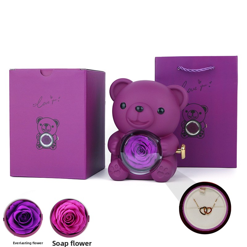 Purple with a Necklace and a Greeting Card