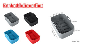 <span class=keywords><strong>2025</strong></span> nóng bán hình chữ nhật tái sử dụng và chịu nhiệt Silicone Silicone Nồi chiên không khí lót cho Nồi chiên không khí nướng - Product Image 5